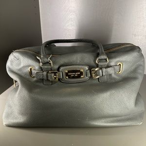 Large Michael Kors Grey Leather Handbag